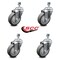 Service Caster 4 Inch Thermoplastic Rubber Wheel Swivel 3/8 Inch Threaded Stem Caster Set SCC SCC-TS20S414-TPRB-381615-4 - alternate 2